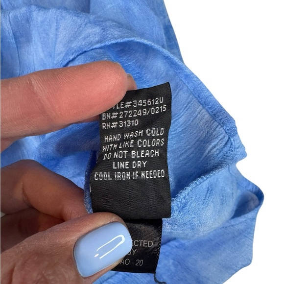 AGB Woman 3X Blue Tie Dye Boho Peasant Top Plus Tunic Blouse Crochet Trim D226 - Picture 5 of 10